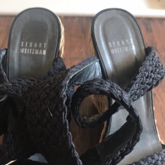 Stuart Weitzman Alex Crochet Ankle-Wrap Wedge - Picture 7 of 8